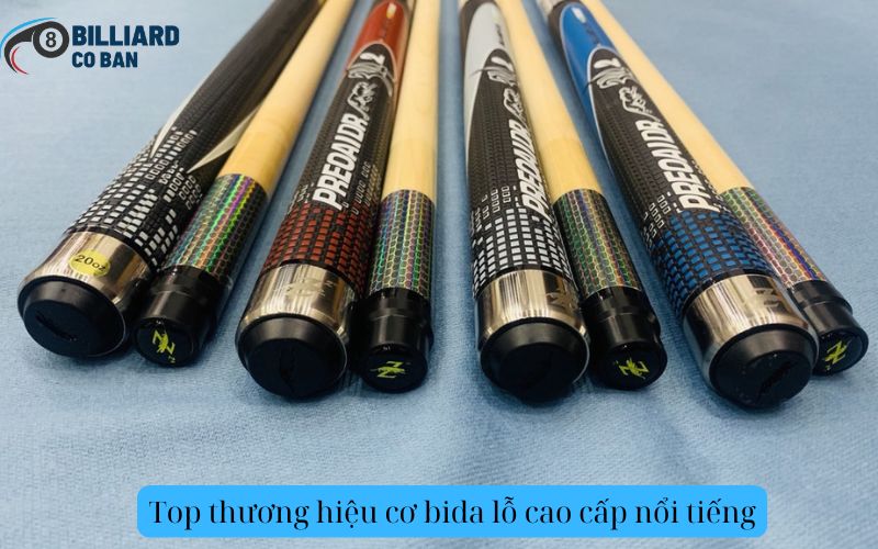 Top thương hiệu cơ bida lỗ cao cấp nổi tiếng